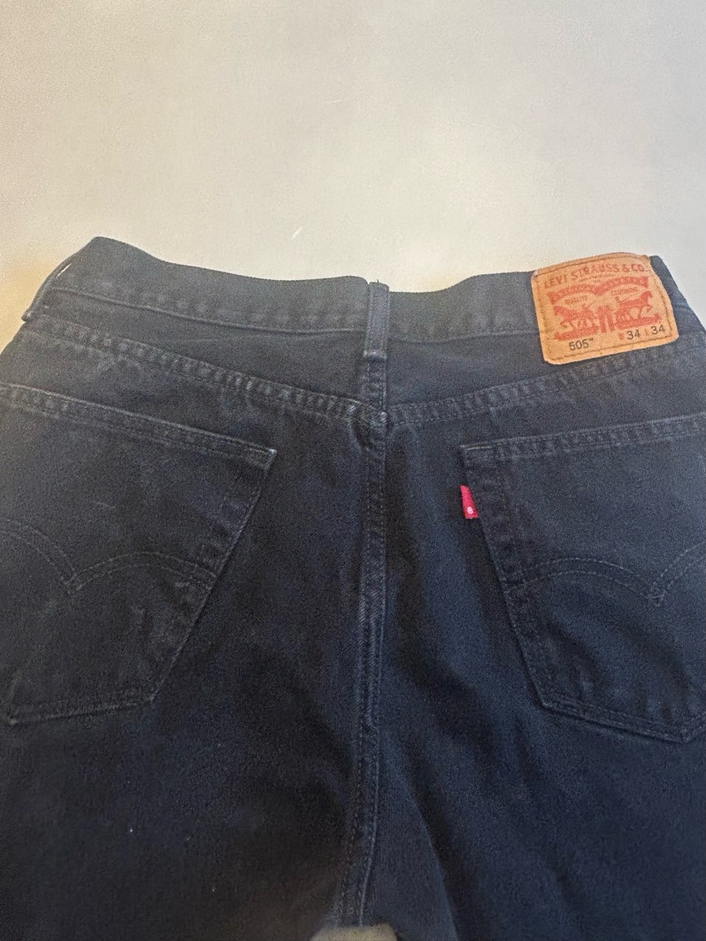 Men’s Levis 505 Regular Fit Straight Leg Black Denim Jeans. Size 34/34 - Picture 11 of 15